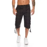 Kendindza Cargoshorts 3/4 Bermuda Shorts Herren, Kurze Hose Herren, Cargobermuda Taschen Knopf Reißverschluss Cargohose