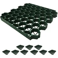 relaxdays Rasengitter Kunststoff im Set, 50x50 cm, 10-St., 10er Pack