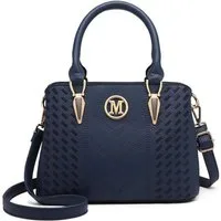 LuxusKollektion Handtasche Damen Handtasche Mittelgroß Blau Lychee Muster Strick Prozess