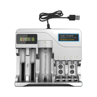 MS-5D889 18650 Battery Charger 7 Slots LCD Rechargeable Batteries Charging For 4.2V AA AAA 18650 26650 16340 Lithium Int