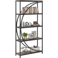 COSTWAY Bücherregal, 1-tlg., geometrisches Büroregal Metallrahmen 86 x 30 x 175 cm