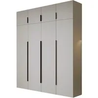 Compleo Drehtürenschrank STELLS mit vier Drehtüren, Kleiderstange, Metallgriffe