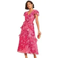 Love & Roses Midikleid Love & Roses Chiffon-Midikleid mit Falten (1-tlg)