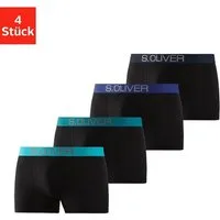 s.Oliver Boxer Boxershorts für Herren (Packung, 4-St) mit kontrastfarbenem Webbund