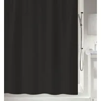spirella Duschvorhang PRIMO Breite 180 cm, Anti-Schimmel Textil-Duschvorhang, Polyester, 180x200 cm, waschbar, schwarz
