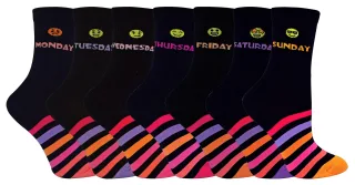 Kinder Neuheit Tage der Woche Socken | 7 Paare | Für Jungen & Mädchen
