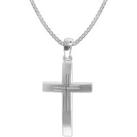 trendor Kreuzkette 35850, für Herren mit Kreuz 925 Silber 31x19 mm