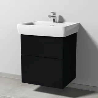 Sanipa 3way Waschtischunterbau zu Laufen Pro A Waschtisch mit 2 Auszügen, Schwarz-Matt SF75608