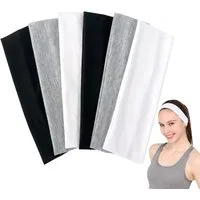 Zaewry Haargummi Yoga Headbands, Elastische Haarbänder, Rutschfest Haarband Damen, 6-tlg.