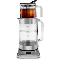 Karaca Wasserkocher Karaca x Refika XL Glas Teezubereiter 2,8L Kapazität, Chrom, 2200 W