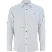 German Wear Trachtenhemd GW1252 Trachtenhemd Hemd als Trachtenmode Weiß Edelweiß Bestickt