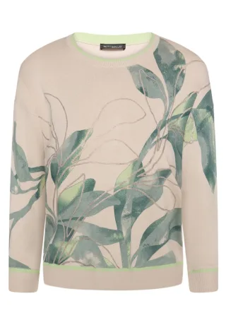 Betty Barclay - Strickpullover mit floralem Print und 3/4-Ärmeln beige - Gr. - 42