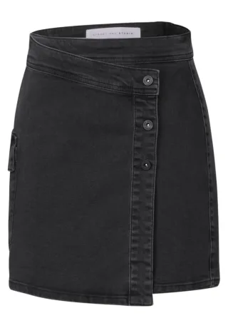 Street One Studio - Jeansrock in Wickel-Optik schwarz - Gr. - 38