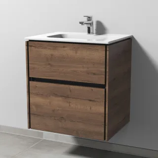 Sanipa Twiga Keramik-Set Design mit 2 Auszügen, Eiche-Tabak SL24450