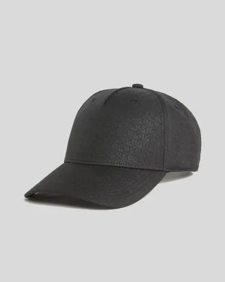Lyle & Scott Tonal Monogram Baseball Cap - Schwarz