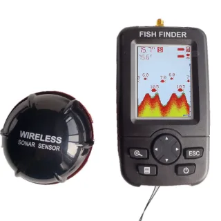 Wireless Sonar Fish Finder Portable 100m Range 2-120ft Depth LCD Display 125KHz Frequency Ice Fishing Accessories