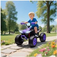 AIYAPLAY Elektro-Kinderquad 24V Elektro-Fahrzeug, 6,5 km/h Geschwindigkeit, Belastbarkeit 50 kg, (1-tlg), für 3-8 Jahre, Violett