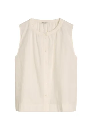 Marc OPolo Casual - Ärmellose Bluse regular White Cotton - Gr. - 38