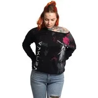 YAKUZA Langarmshirt Rose Scratch im Boyfriend Look