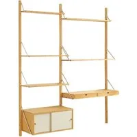 en.casa Wandregal, »Tingvoll« 5 Ablagen 2 Schubladen 1 Schrank 176x147x34 cm Bambus