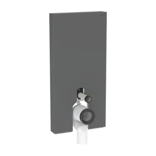 Geberit Monolith Stand-WC-Modul 131003CD5 Front schwarz, Seitenverkleidung schwarz / Aluminium gebürstet, Stand-WC, 101cm