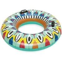 Bestway Schwimmring Flirty Fiesta™ (Packung, 1-tlg., Buntes Azteken-Design), 94 x 94 x 29 cm