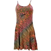 Guru-Shop Midikleid Unikat Batik Minikleid, Batikkleid, Boho.. alternative Bekleidung