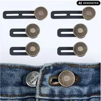 Ware aus aller Welt Bunddehner 6er Set Hosenbunderweiterung Jeansknopf für Jeans Hosen Umstandshose (6-tlg), Ohne Nähen, flexibel verwendbar, wiederverwendbar