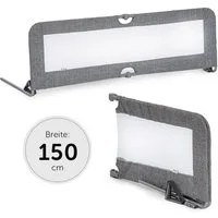 Hauck Bettschutzgitter Sleep'n Safe Plus XL - Melange Grey, Bettgitter 150 x 50 cm - kompakt faltbar