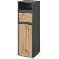 Vicco Midischrank Majest, Anthrazit/Artisan, 30.2 x 96.3 cm mit Schublade und Tür (1-St)