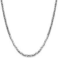 Tony Fein Silberkette Königskette Oxidiert 2,5mm 925er Silber, Made in Italy für Damen und Herren