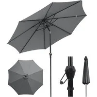 Sekey Sonnenschirm ø 200/270/300 cm Gartenschirm Rund, Marktschirm Knickbar, mit Kurbel, LxB: 300x300 cm, sonnenschirm 300cm, Neigungswinkel, für Balkon Garten, UV 50+