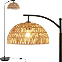 COSTWAY Stehlampe, 160cm hoch, mit hängendem Lampenschirm & Fußschalter