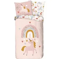 good morning Kinderbettwäsche Unilove Bettwäsche-Set, Renforcé, 2 teilig, bedruckt mit Einhorn