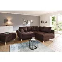 Home affaire Ecksofa Rice L-Form, B: 223 cm - OTTO. Verlässliche Qualität., Set: Sofa & Hocker, 3 Zierkissen, Federkern