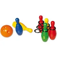 Dohany Spiel Bowling Kegel Spielset mit 6 Pins 1 Ball Wurfspiel