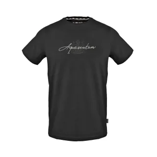 Aquascutum - T-Shirt für Herren, Rundhalsausschnitt, Regulär (Schwarz)