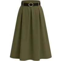 Mississhop A-Linien-Rock A-Linien-Rock Eleganter Faltenrock mit Gürtel – mittellang Gr. 38-40