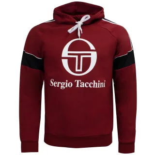 Sergio Tacchini Herren Deckie Hoodie Grafiklogo Jumper Burgund 38364 650