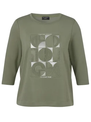 VIA APPIA DUE - Sweatshirt Rundhals 3/4 Arm Motiv salbei - Gr. - 54