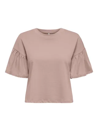 ONLY - ONL30 ALEX S/S LACE MIX TOP CS JRS Misty Rose - Gr. - XS