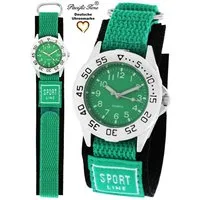 Pacific Time Quarzuhr Kinder Armbanduhr Sport Stoffarmband Klettverschluß, Gratis Versand