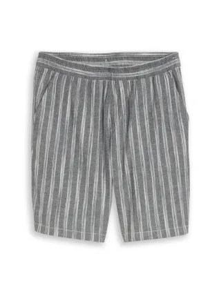 TOM TAILOR Denim - Relaxed Fit: Shorts mit Leinenanteil grau - Gr. - S