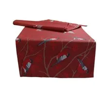 beties Tischläufer Beeren Vögel (1-tlg, 1 Stück Tischläufer), 100% Baumwolle marsala-rot