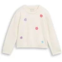 TOM TAILOR Strickpullover mit Stickereien, Rundhals