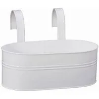 Siena Garden Balkonkasten Blumenkasten oval, Pflanzkasten, Blumentop, weiß 39 x 16,5x 14,5 cm (1 St)