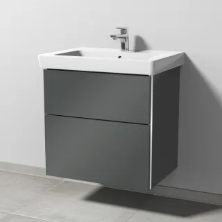 Sanipa 3way Waschtischunterbau zu Villeroy & Boch Subway 2.0 Waschtisch mit 2 Auszügen, Anthrazit-Gl BS61379