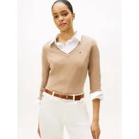 Tommy Hilfiger Strickpullover SOFT WOOL V-NK SWEATER aus reiner Wolle
