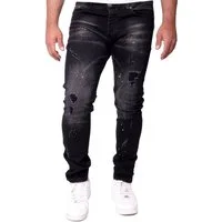 Reslad Destroyed-Jeans Reslad Jeans Herren Color-Splashes Stretch Denim Destroyed Jeanshose Destroyed Jeanshose Männer-Hose Slim Fit