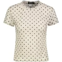 SUBLEVEL T-Shirt Damen Mesh T-Shirt mit Polka-Dots mit Punkten, vorne gefüttert, hinten transparent